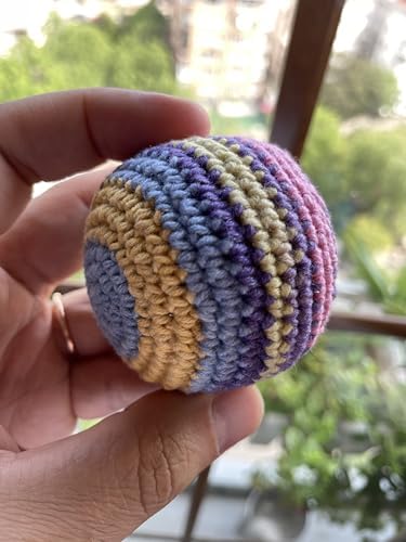 El Yapımı%100 Pamuk Hacky Sack - Ayak Topu - Stres Giderici Eğlence Topu - Dayanıklı ve Hafif - Görsel 3
