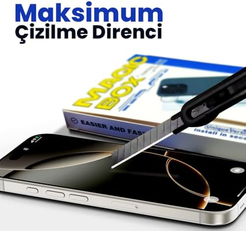 iPhone 15 Pro Max Ekran Koruyucu Cam | MAGIC-BOX Tozsuz Hizalama | Tam Kaplama 9H Kırılmaz & Çizilmez - Görsel 2
