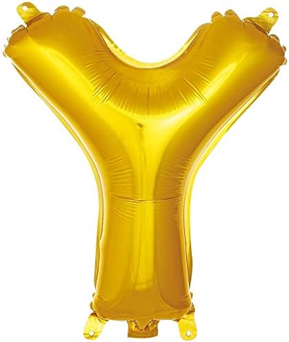 Y Harfi 16 İnç Gold Renk Folyo Balon 36 CM (Altın)
