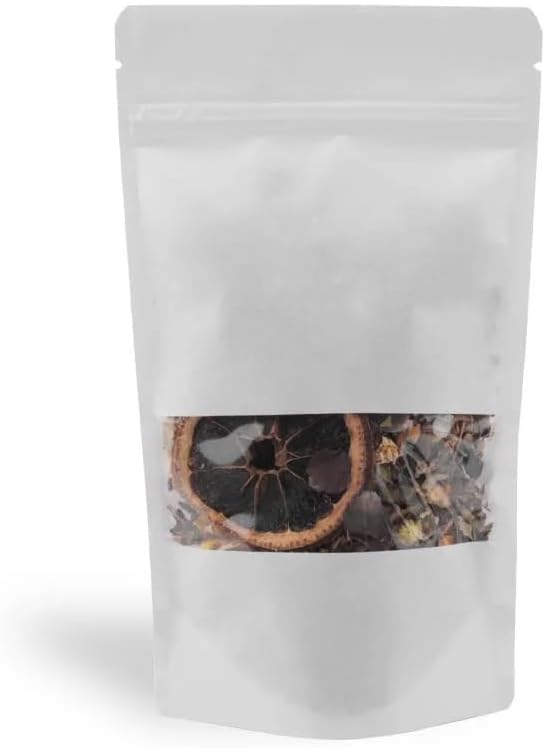 Alternative view of Beyaz Kraft Pencereli Doypack Dik Duran Ambalajlar – 50’li Paket, Şeffaf Pencereli, Kilitli (Ziplock) ve Kolay Açma Çentikli, Çok Amaçlı Gıda Saklama Ambalajı (13x22,5 CM)