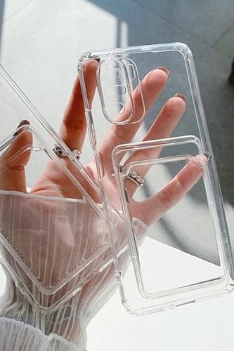 Xiaomi Redmi Note 10 4G İle Uyumlu Transparent Pulisic Kartlıklı Darbe Emici Shock-Absorbing Kartvizit Bölmeli Transparent Görünümlü Card Case Antişok Kılıf, Şeffaf