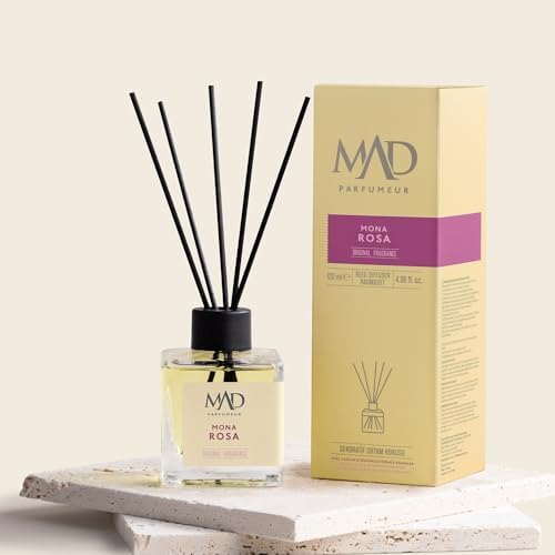 Mad Mona Rosa Ortam Kokusu– Elma, Gül ve Paçuli ile Canlandırıcı ve Romantik Bir Atmosfer-Bambu Çubuklu 120 ml - Görsel 3