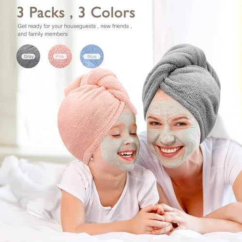 Alternative view of Saç havlusu, Premium Mikrofiber Kumaş ile Yüksek Emicilik, Düğmeli Pratik Tasarım, Kadınlar İçin İdeal Saç Kurulama Havlusu, Duş Sonrası Kullanım İçin hair towel ile uyumlu