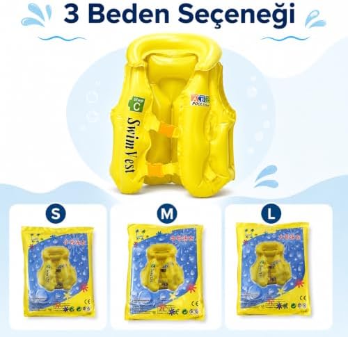 Çocuk Şişme Yüzme Yeleği, Baş Destekli Şişirilebilir Havuz ve Deniz Yeleği | Tekrar kullanıma uygun
