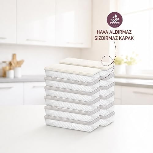 Alternative view of - Nora 12'li 1.2 Litre Küçük Boy Ekru Saklama Kabı