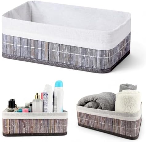 Alternative view of Bambu Çok Amaçlı Saklama Kutusu Düzenleyici Orta Boy Organizer, Dekoratif Bambu Düzenleyici GRİ (29x19x10cm)