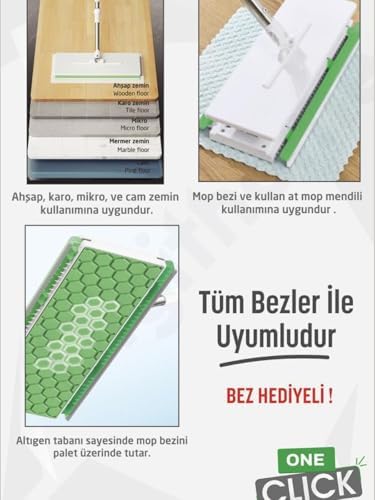 One Click Akıllı Mop Paleti XL 32cm Tembel Mop El Değmeden Islak Havlu Ve Bez Kullan At Otomatik DGT-101