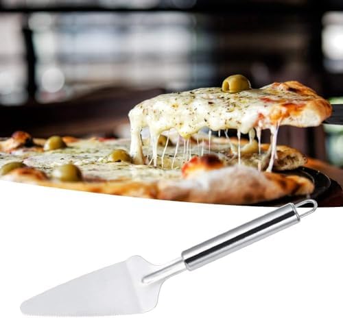 Profesyonel Paslanmaz Çelik Pasta Spatulası, Gümüş Renk, Pizza ve Tatlı Servis Aparatı, Ergonomik Saplı, Çok Amaçlı Mutfak Aracı Spatula - Görsel 3