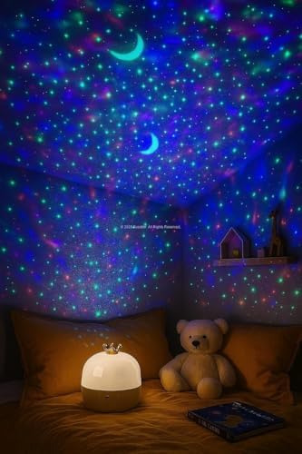Çocuk Odası Yıldız Projeksiyon Gece Lambası 3 LED Işık Modlu Gökyüzü Yansıtmalı Masal Projektör – Ay Gezegen Figürlü Sessiz Çalışan Dekoratif Uyku Lambası | 902G