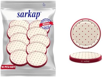 Alternative view of Sarkap Kavanoz Kapağı, 82mm, Hava Geçirmez, Sızdırmaz, Konserve için Uygun, 10'lu Paket (Kalp)