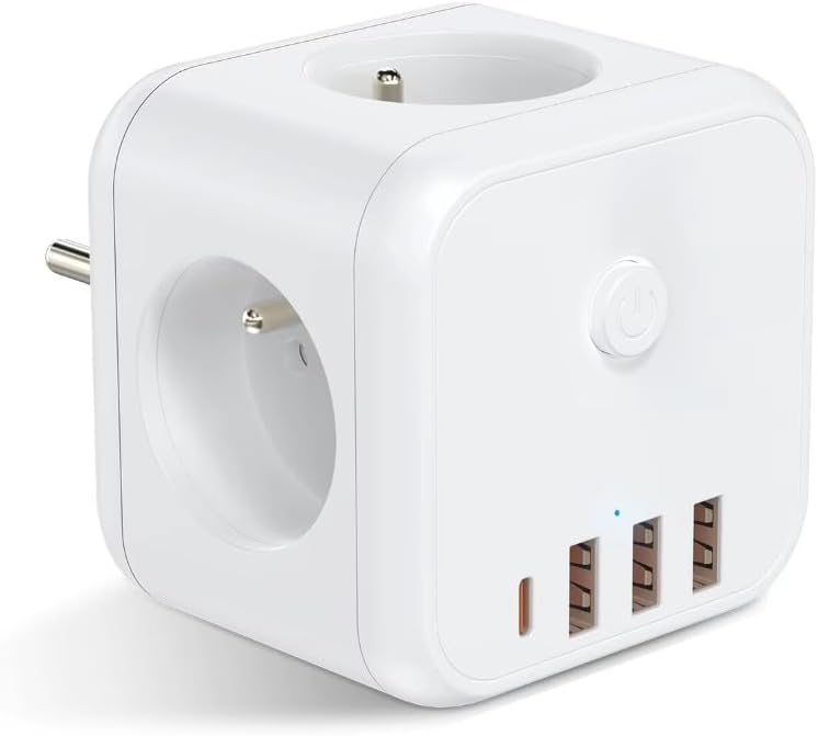 Alternative view of 3 Ac Priz Soketli 3 USB+TYPE-C Akım Korumalı, 7 in 1 Priz, 16A Maks, 4000W