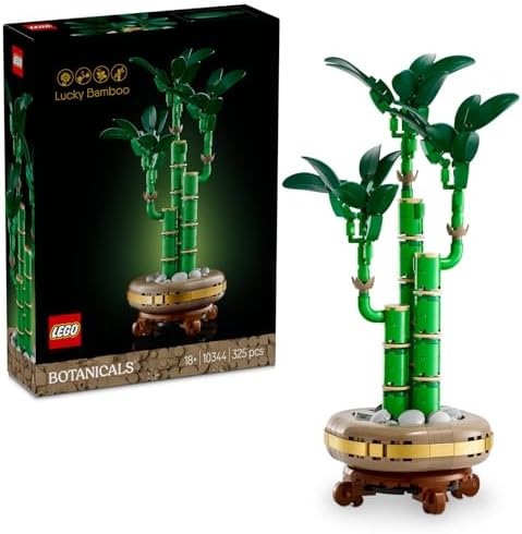 Şans Bambusu 10344 – Yetişkinler için Bambu Sapları, Çakıl Taşları ve Ahşap Efektli Saksı İçeren Sevgililer Günü'ne Özel Dekoratif Bitki Modeli Yapım Seti (325 Parça)