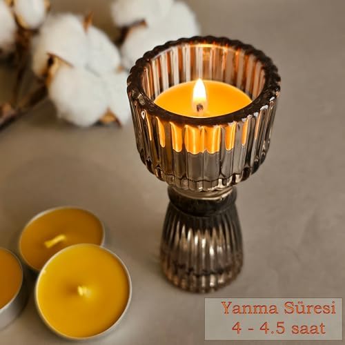 25 Adet Standart Tealight Mumları, 4+ Saat Yanma Süresi, Kaliteli Fitil, Türk Malı, Küçük ve Şık Mini Mumlar, Düğün ve Doğum Günü Dekorasyonu İçin Romantik Aydınlatma - Görsel 3