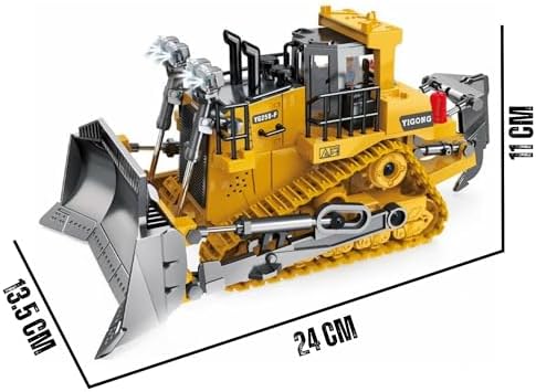 Alternative view of Uzaktan Kumandalı Full Fonksiyon Metal Premium Model Bulldozer, Ekskavatör ve Kamyon 1:16 Ölçek Şarjlı Sesli Işıklı 3 Model (Tam Fonksiyon) (Buldozer)