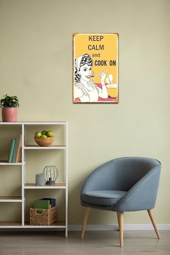 Alternative view of Kuşe Kağıt Duvar Posteri Keep Calm And Cook On Retro Vintage Drtr0029