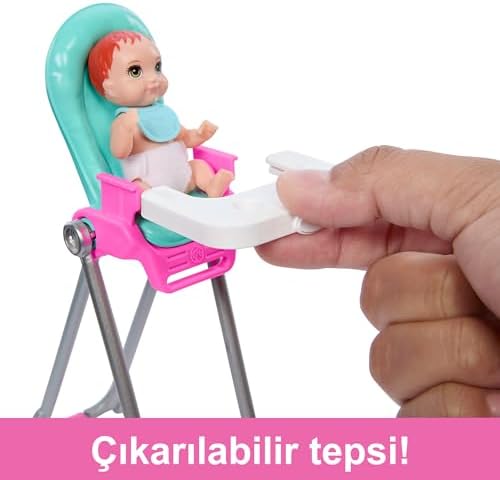 Aksesuarlarla birlikte gelen Skipper Bebek ve Oyun Seti, yemek zamanı temalı bebek bakıcılığı seti, renk değiştiren oyuncak, HTK35 - Görsel 3