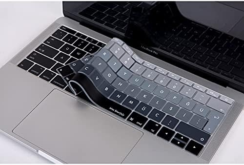Türkçe Q Klavye Koruyucu MacBook A1534 A1708 Uyumlu UK Avrupa Ters L Enter Silikon Klavye Koruyucu Turkish Q Keyboard Cover Siyah Gri - Görsel 2