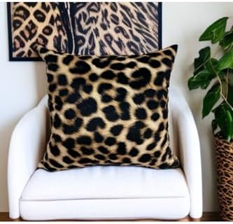 Leopar Desen Çift Taraflı Dijital Baskılı Dekoratif Kırlent Kılıfı