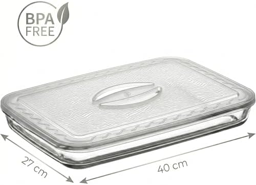 Alternative view of Borcam Uyumlu Plastik Kapak 40x27 cm Dikdörtgen Borcam Kapağı - Fırın Kabı Saklama Kapağı, BPA İçermez (Sadece Kapak)
