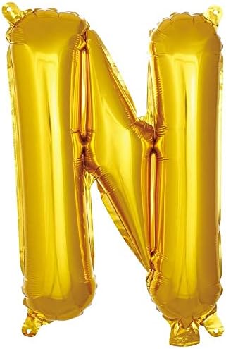 Alternative view of N Harfi 16 İnç Gold Renk Folyo Balon 36 CM (Altın)