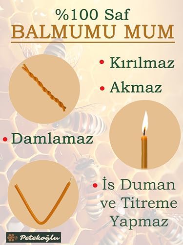 (50 Adet) Balmumu Mum  Dilek Mumu Doğal Petek İnce Uzun Parti Nişan Düğün Ritüel Doğum Günü Mum