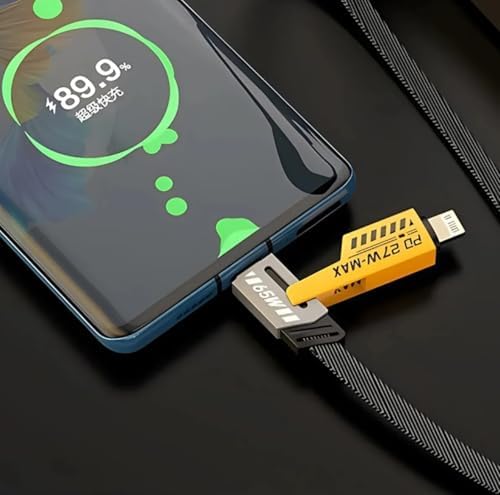 Alternative view of USB C DÜZ ÖRGÜLÜ HASIR AAA KALİTE 4 ü 1 arada 65/27 W 2 TO 2 FLAT FAST WIRE CABLE PD USB TYPE C İOS 4 LÜ ŞARJ KABLOSU VE VERİ AKTARIM DATA KABLO TÜM CİHAZLAR İÇİN GENİŞ UYUMLULUK HAYAT KURTARIR