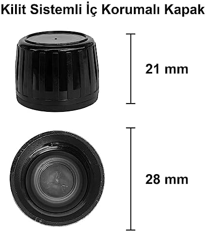 Alternative view of Amber Ecza Şişesi, 500 ml, Kahverengi Cam, Plastik Contalı Kilit Kapak, Hava ve Sıvı Sızdırmaz, 28mm Ağız Çaplı, Parfüm Demlemek İçin Uygun, 2 Adet (500 ml, Siyah Kapak)