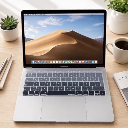Türkçe Q Klavye Koruyucu MacBook A1534 A1708 Uyumlu UK Avrupa Ters L Enter Silikon Klavye Koruyucu Turkish Q Keyboard Cover Siyah Gri - Görsel 3