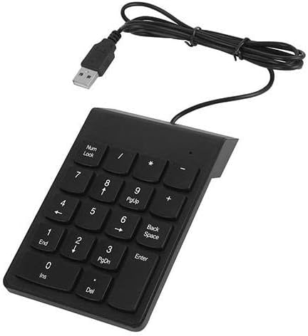 PX-1864 USB 2.0 Siyah Kablolu Numerik Klavye Keypad, USB Sayısal Tuş Takımı, PC Laptop Notebook İçin Kablolu NumPad, Ev Ofis Muhasebe Excel Veri Girişi Kullanımına Uygun