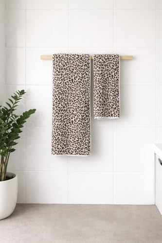 Alternative view of Leopar Desen Havlu Seti Hamam Seti 50x90 ve 70x140 cm Banyo Havlusu Çeyizlik, 2LI-HAMATAKIMI-LEOPAR