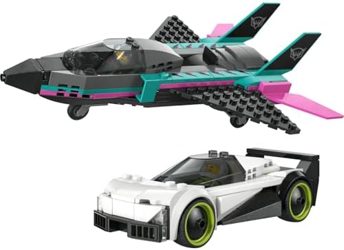 Alternative view of City Jet, Arabaya Karşı 60489 – 6 Yaş ve Üzeri Erkek ve Kız Çocuklar için Pilot ve Sürücü Minifigürleri İçeren Yaratıcı Oyuncak Araba Yapım Seti, Çocuklar için Eğlenceli Hediye Fikri (259 Parça)