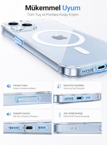 Kauçuk Telefon Kılıfı, MagSafe ile Uyumlu, Manyetik Şarj Destekli, Çizilmeye Dayanıklı, Modern Tasarım, iPhone 13/14 için - Görsel 3