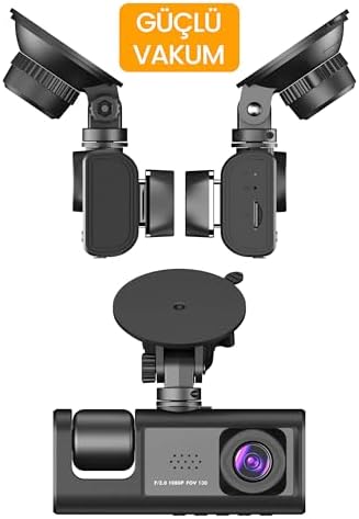 Alternative view of 3 Kameralı LCD Ekran Araç Kamerası FullHD Geniş Açı Ön + Arka + Araç İçi Kamera Hareket Sensörü C309