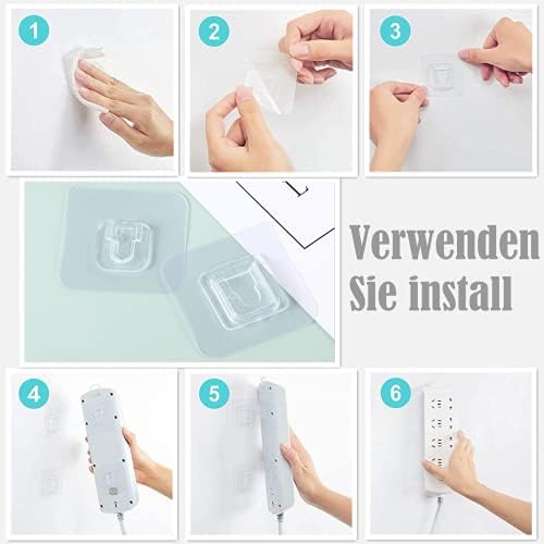 20 Sets Sihirli Kanca çIft Taraflı çOk AmaçLı Kancalar Kendinden YapışKanlı şEffaf Su GeçIrmez Ve Yağ GeçIrmez. Mutfak Banyo Oturma Odası IçIn Delme Yok çıKarıLabilir Max 10kg - Görsel 3