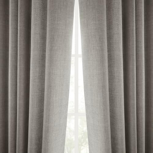 Alternative view of HPD Half Price Drapes Yatak Odası için İtalyan Suni Keten Perdeler 50 X 96 (1 Panel), FLCH-FM20129-96, Boz Kahverengi Gri