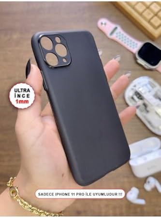 Alternative view of Süper İnce Mat Ultra Thin Silikon Kılıf Siyah iPhone 11 Pro ile uyumlu
