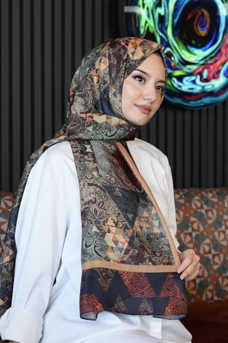 Desen Kahverengi Soft Pamuk Şal Bordo
