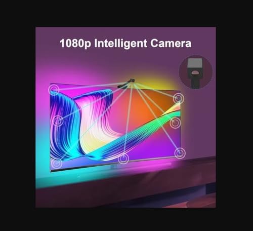 Amber LED Ambilight TV Arkası Şerit Led 5 Metre, Kameralı Ekran Renk Senkronizasyonu, RGB-IC Akıllı Ambiyans Aydınlatma, App/Kumanda Kontrollü, 75 İnç TV Uyumlu (USB 5V) - Görsel 3