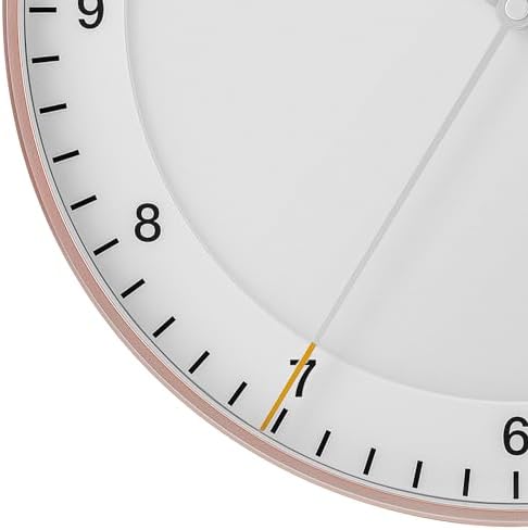Sessiz Süpürme Hareketli Klasik Büyük Analog Duvar Saati, Okunması Kolay, Gül ve Beyaz 30 cm Çapında, Model BC17PW.