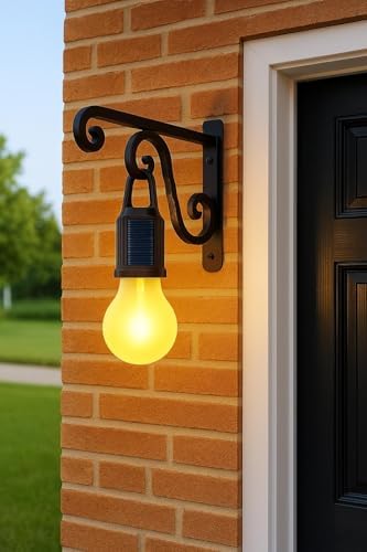 Alternative view of Güneş Enerjili Dış Mekan Duvar Lambası, USB Type-C Şarjlı, 3 Işık Modlu, Su Geçirmez LED Solar Bahçe Lambası, Ferforje Askılı Balkon Veranda Garaj Kapı Önü Aydınlatma, 2’li Set