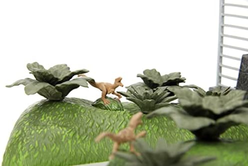 Jada Toys Jurassic World Nano Scene (17 x 18 cm) - Jurassic Park Gate ile oyun arka planı, 2 metal araba (Jeep Wrangler ve Ford Explorer) ve dinozor dekorasyonu, 6 yaşından büyük hayranlar ve çocuklar - Görsel 3