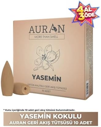 Alternative view of AURAN Yasemin Kokulu Geri Akış Tütsüsü konik Tütsü Jasmine Backflow Incense Cones 10 Adet