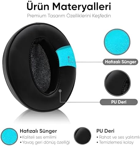 Alternative view of Sennheiser ile Uyumlu Kulaklık Pedi HD 4.50BT - HD 4.50BTNC - HD 4.50SE - HD 4.40BT - HD 4.30G - HD 4.20S - HD 458BT - HD 450 - HD 450BT - HD 400S - HD 350BT