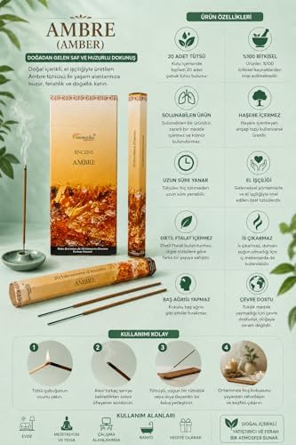Doğal Amber Çubuk Tütsü (20 Aromatika Çubuk Tütsü)
