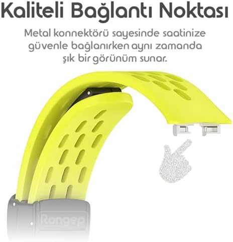 Band 10-9-8 ile Uyumlu Delikli Tasarım Air Loop Silikon Kordon Manyetik Toka Mekanizmalı Nefes Alabilirlik Sağlayan Deformasyona Karşı Dayanıklı Yumuşak Saat Kayışı - Görsel 3