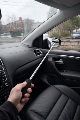 Çok Fonksiyonlu Araba Dikiz Aynası Sileceği 1 Metreye Kadar Uzayan Teleskopik Uzun Saplı Cam Buğu Temizleyici Katlanabilir Oto Ayna Silecek Araç İçi Görüş Netleştirici Su Silecek Aparatı