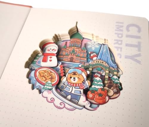3 D Yılbaşı Temalı Defter Defter Stereo Katmanlı Oyma Sayfalı Defter Ajanda Bloknot 20,8 x 14 cm 120 Yaprak - Görsel 3