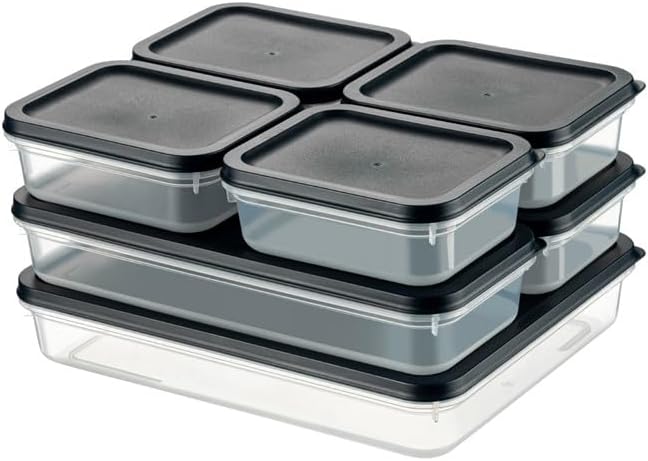 Alternative view of 4 Adet Buzdolabı Organizeri – PP Plastik Şeffaf ve Ayarlanabilir Saklama Kabı, Gıdaları Taze Tutan Fresh Box, Çok Amaçlı,Mikrodalga ve Bulaşık Makinesi Uyumlu (Gri, 2600 Ml)