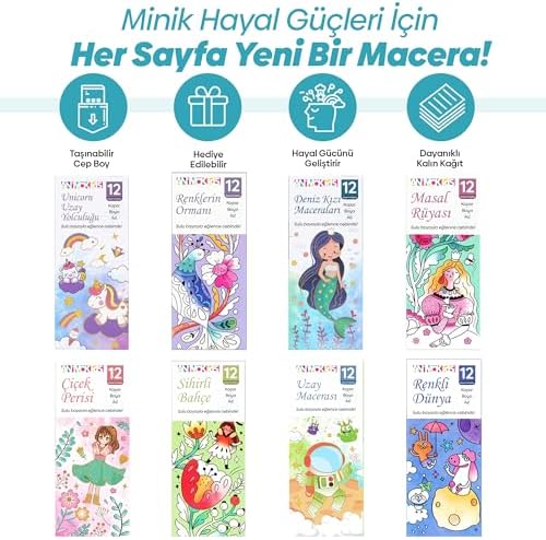 Alternative view of Animokids Renk Paletli Sulu Boya Kitabı + Fırça, 12 Sayfa Boyama Kitabı, Aktivite Boyama Seti, Çocuklar için Yeni Nesil Sulu Boya Defteri (Deniz Kızı)