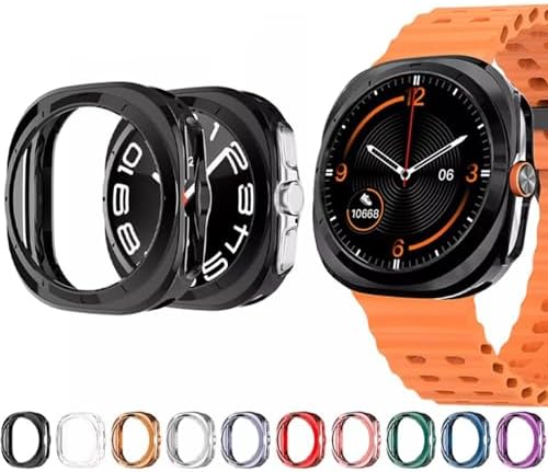 Alternative view of Galaxy Watch Ultra ile uyumlu Silikon Kasa Ekran Koruyucu Önü Açık Çerceve PC Kasa Koruma Silikon Çerçeve (Şeffaf, Galaxy Watch Ultra)